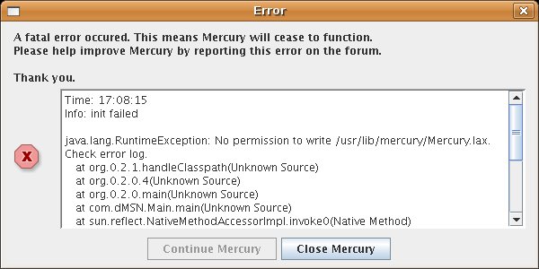 Mercury Messenger Error.jpg